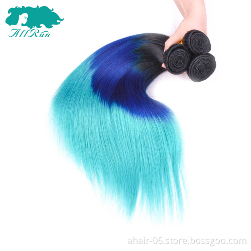 T1B Bule Green Hair, Color Bule Green Human Hair Bundles